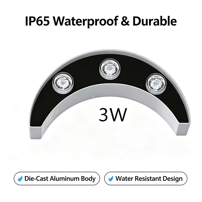 3W LED Eave กระเบื้อง DC24V IP65 กันน้ํา Die-Cast อลูมิเนียมโค้งโคมไฟหลังคาสําหรับ Temple Villa Cour