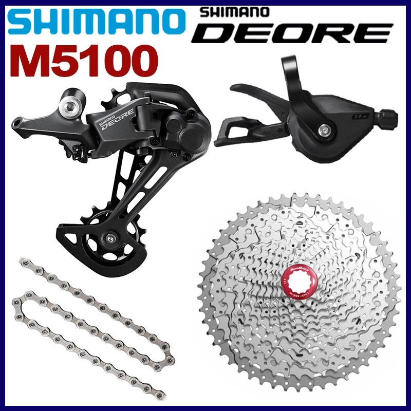 Shimano DEORE M5100 11 Speed Groupset Sunrace 11-51t SL-M5100 RD-M5100-SGS กรงยาว HG601 Chain Origin