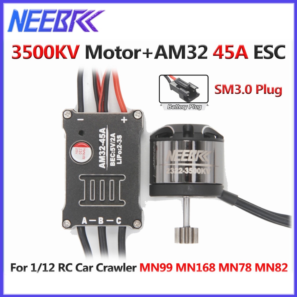 NEEBRC 2322 3500KV Outrunner มอเตอร์แบบไม่มีแปรง AM32 45A ESC แบบไม่มีแปรงสําหรับ MN99s MN168 MN82 M