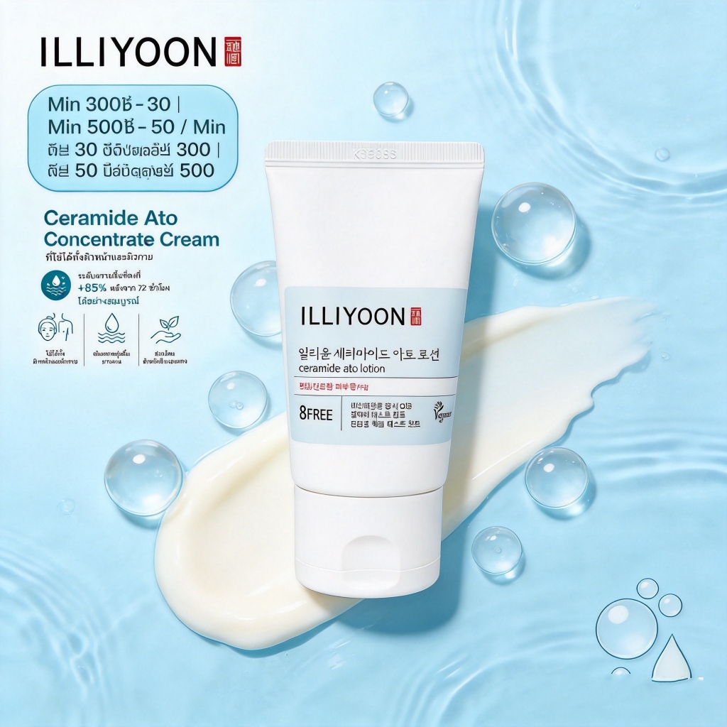 ILLIYOON Ceramide Ato Concentrate Cream 200ml 100hr Long Lasting Deep Hydration Dry Skin Moisturizer