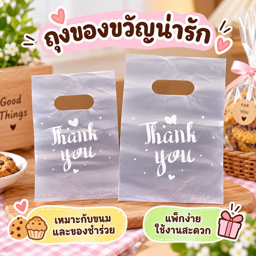100ชิ้นมินิขอบคุณถุงของขวัญพลาสติกถุงขนมแต่งงานถุงช้อปปิ้ง ค มาถึง กระเป๋า