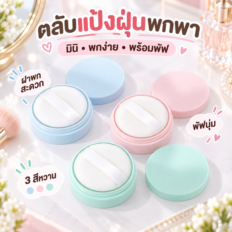[EcoGoods] โถแป้งฝุ่น 5 กรัมพร้อมพัฟกล่องเปล่ารีฟิลพร้อมฝากริดภาชนะเครื่องสําอางพลาสติก Paaging Case เครื่องมือแต่งหน้า TH