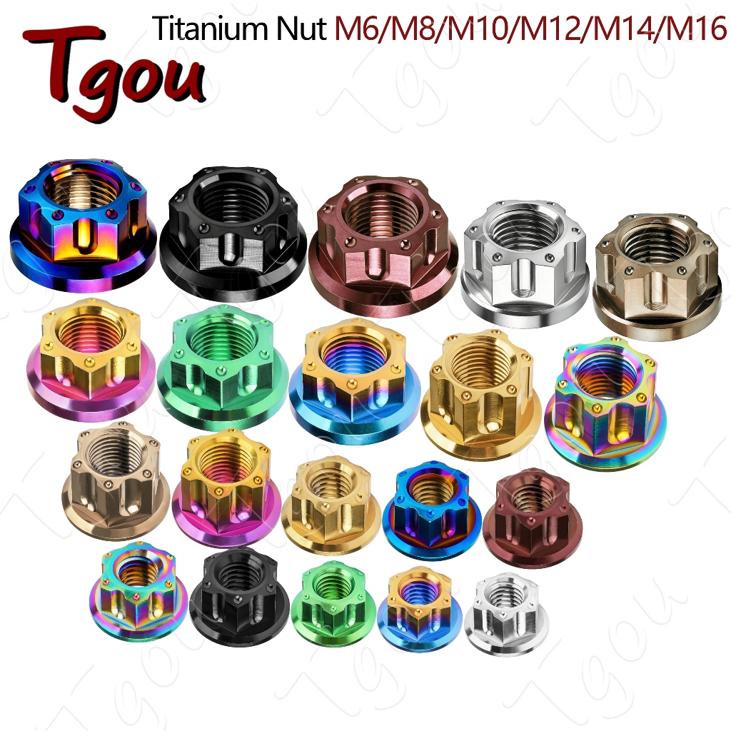 Tgou น็อตหน้าแปลนไทเทเนียม M6 M8 M10 M12 M14 M16 สําหรับรถจักรยานยนต์ จักรยาน