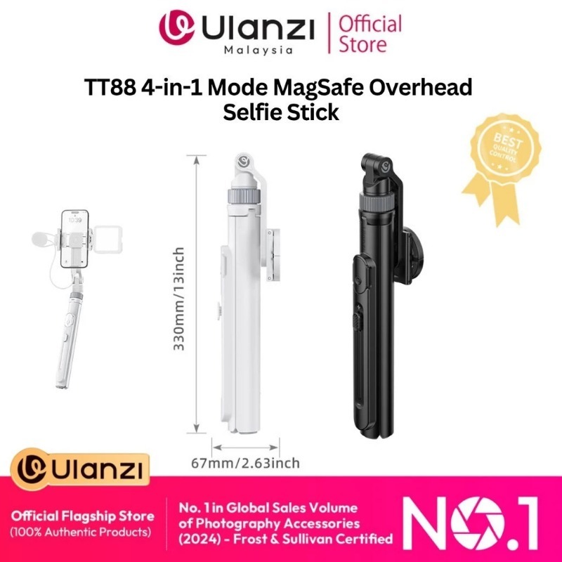 Ulanzi TT88 ไม้เซลฟี่เหนือศีรษะ 4-in-1 โหมด Magsafe และ Clamp ที่วางโทรศัพท์แบบตั้งพื้น T111 / T139