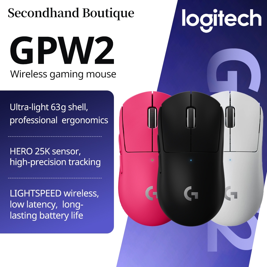 มือสอง Logitech GPW Second-Generation G Pro X Superlight 2 Wireless Gaming Mouse สีขาว [910-005946] 