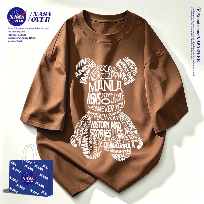 【จัดส่งจากกรุงเทพฯ】🔥 เสื้อยืด cotton oversize ฤดูร้อน แขนสั้น มินิมอล ลายตัวอักษรศิลป์หมี cool ยูนิเซ็กส์ คอกลม YG1163