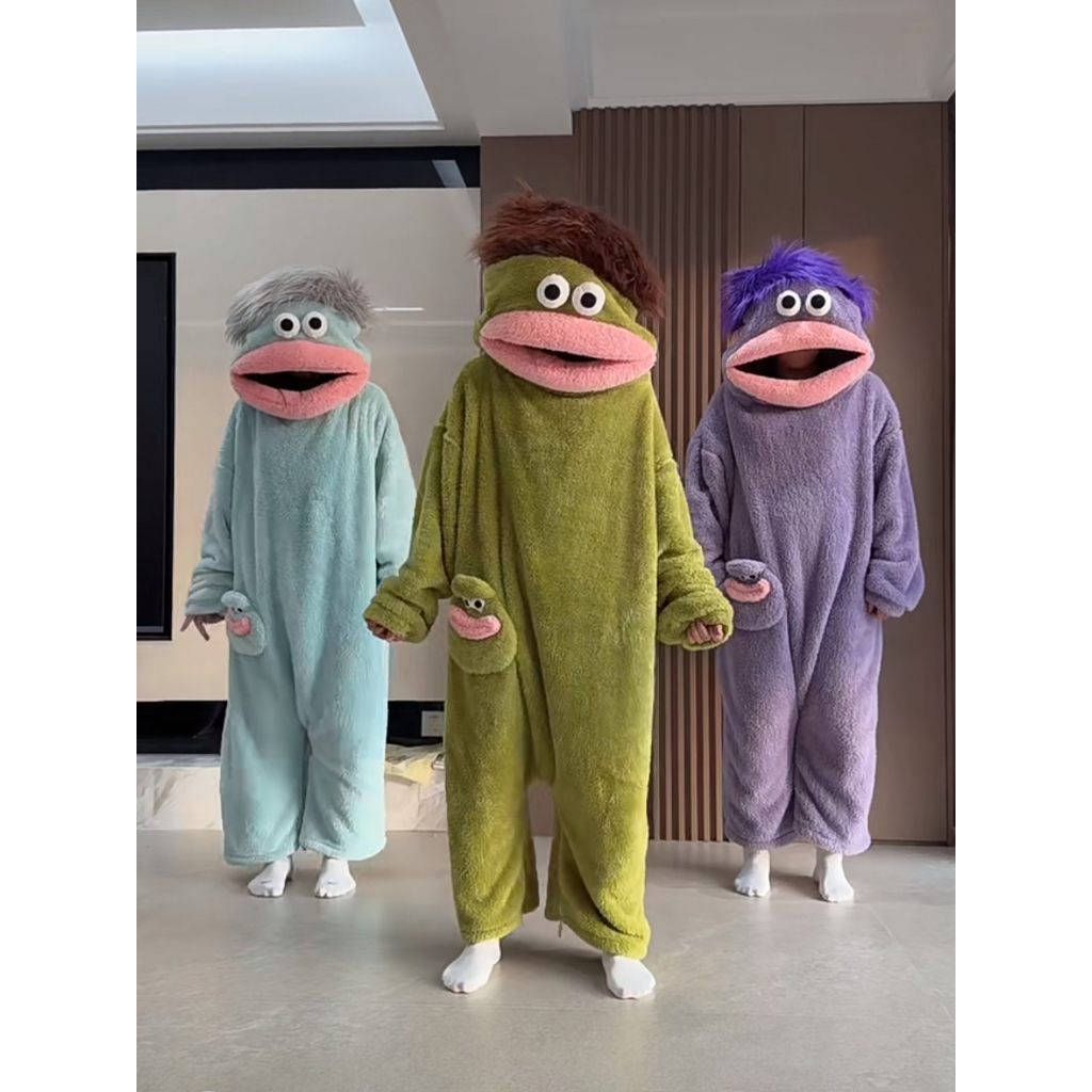 Big Mouth Monster Jumpsuit ฮาโลวีนตลก Monster Plush Jumpsuit ชุดนอนปีใหม่สบายชุดลําลอง