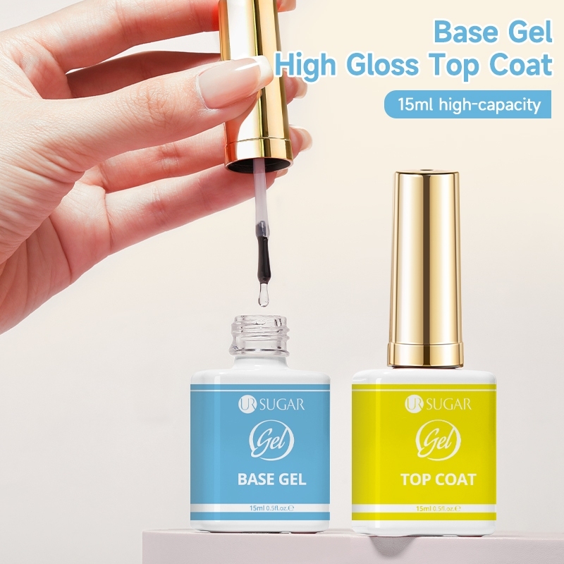 【Local】UR SUGAR 15ml ท็อปโค้ท เบสโค้ท กาวเจลต่อเล็บปลอมpvc ชุดไพรเมอร์เคลือบเล็บเจล ชุดเสริมความแข็งแรงของน้ำยาเคลือบเล็บ