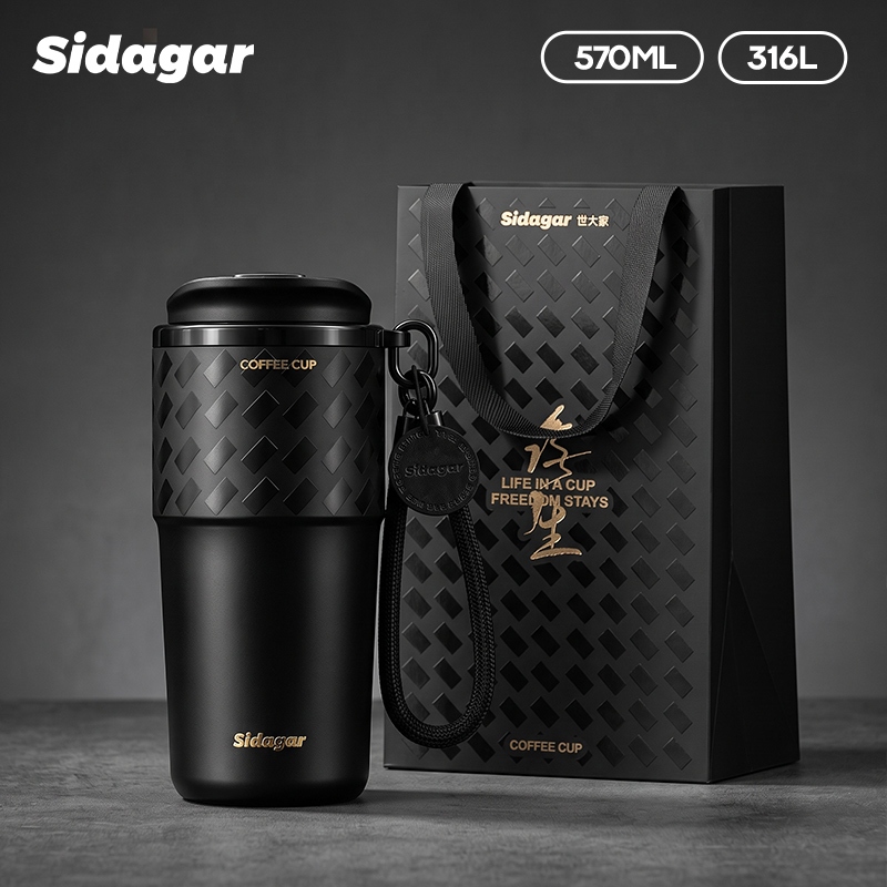 Sidagar 570ML แก้วน้ำเก็บอุณหภูมิ  เคลือบเซรามิกแก้วกาแฟ ของขวัญวันเกิด ของขวัญเทศกาล  พร้อมถุงขวัญ แก้วเก็บความเย็น