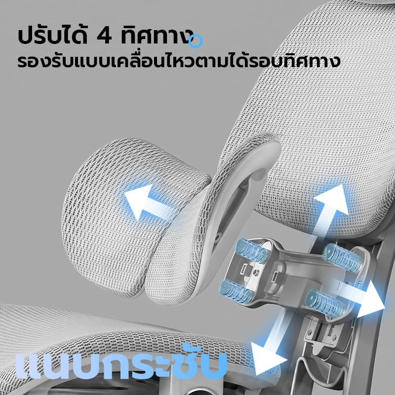 Xpanse T9 เก้าอี้สุขภาพ Ergonomic Chair ที่รองรับเอวสองปีกแบบลอย ตาข่ายระบายอากาศ มาพร้อมระบบปรับความสูงพนักพิง ที่วางแขนปรับได้ 6D หมอนรองศีรษะลดแรงกดทับ 4D การปรับความลึกของเบาะนั่ง เก้าอี้ทำงาน เก้าอี้คอม thumbnail 3