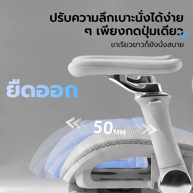 Xpanse T9 เก้าอี้สุขภาพ Ergonomic Chair ที่รองรับเอวสองปีกแบบลอย ตาข่ายระบายอากาศ มาพร้อมระบบปรับความสูงพนักพิง ที่วางแขนปรับได้ 6D หมอนรองศีรษะลดแรงกดทับ 4D การปรับความลึกของเบาะนั่ง เก้าอี้ทำงาน เก้าอี้คอม thumbnail 7