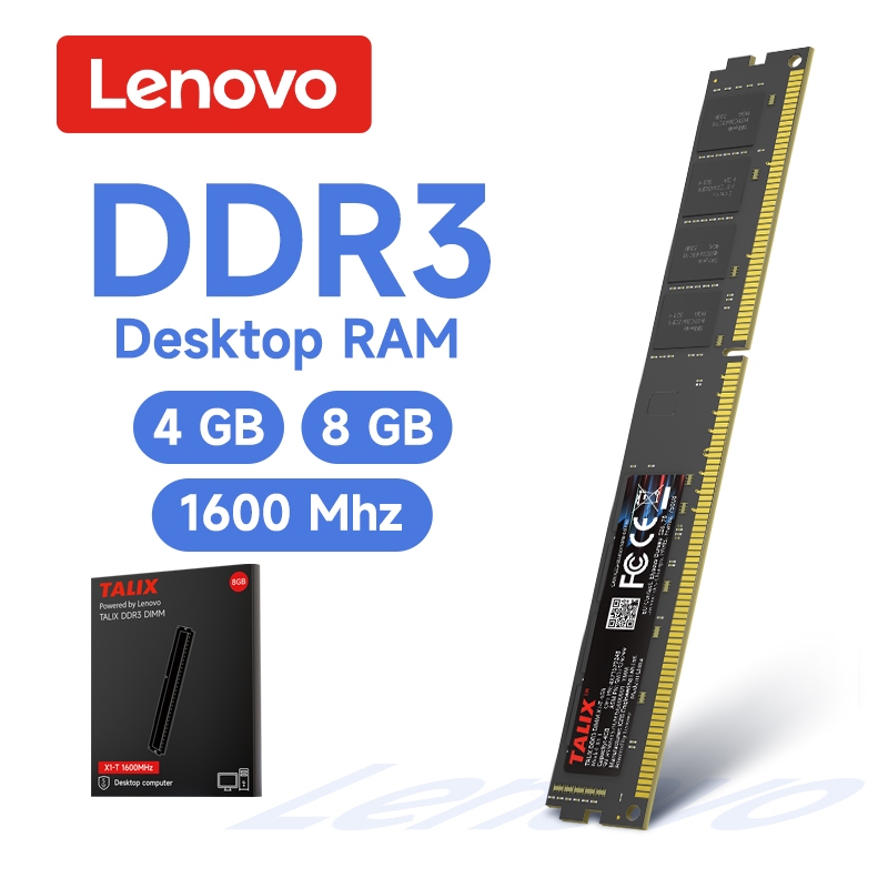 Lenovo TALIX DDR3 4GB 8GB 1600MHz DIMM เดสก์ท็อป RAM โมดูล 1.1V CL11 240-Pin Boost เดสก์ท็อปความเร็ว