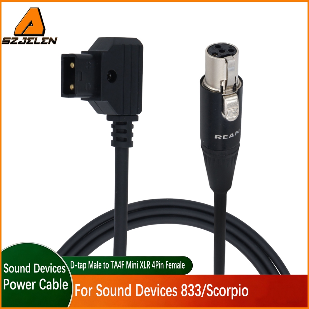 สายไฟ D-tap to TA4F Mini XLR 4Pin ตัวเมียสําหรับอุปกรณ์เสียง/Scorpio 888 833
