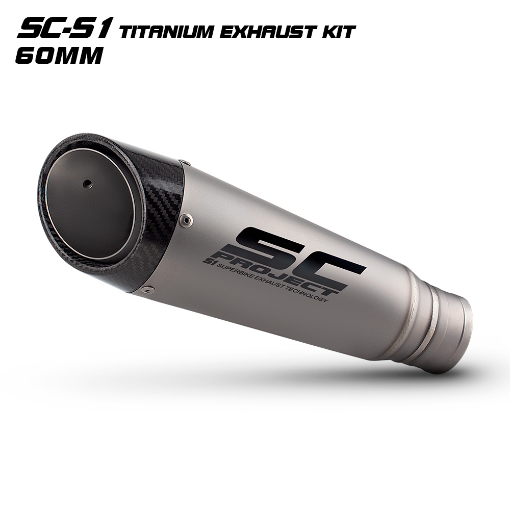 60 มม. SC ProJect S1 Titanium alloy Motorcycle Racing ชุดไอเสีย
