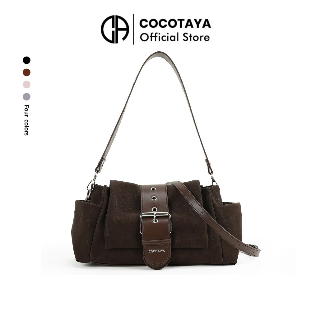 COCOTAYA-Ladies กระเป๋าสะพายไหล่ขนาดใหญ่ความจุ PU กระเป๋าถือ Elegant Commuter Bag Multi-Compartment รูปที่ 1