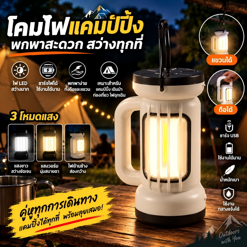 CH220 ตะเกียงแคมป์ปิ้ง LED ไฟแคมป์ปิ้ง โคมไฟวินเทจ ชาร์จ USB พกพา ไฟเต็นท์ โปรล้างสต๊อก ราคาพิเศษ ไฟฉุกเฉิน เดินป่า