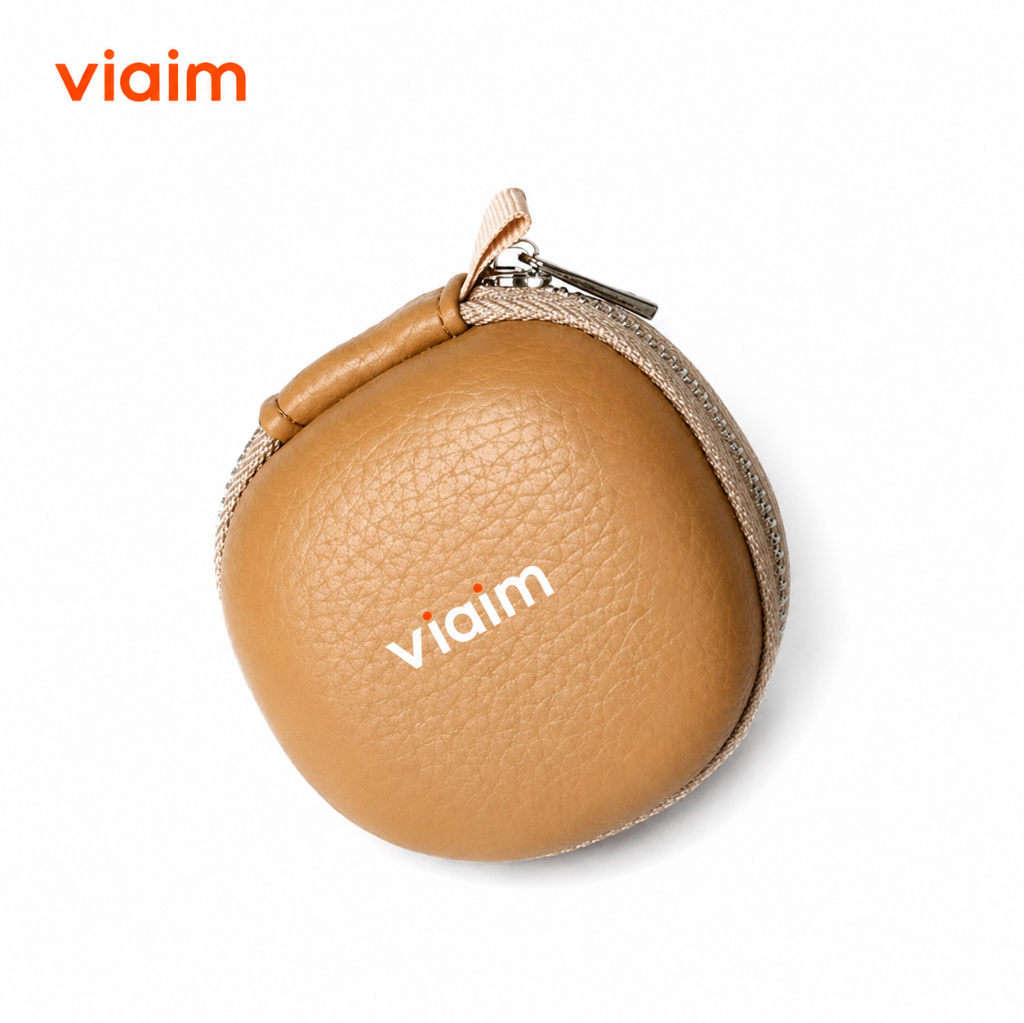 VIAIM Pods สีดํา / อูฐ | 100% Fit สําหรับ VIAIM Nano+ & RecDot | เคสหูฟังหนัง PU | กระเป๋าเก็บของกัน