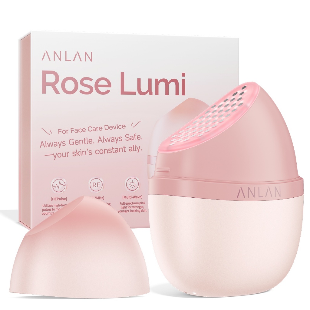 ANLAN Rose Lumi Beauty Device ยกกระชับหน้า RF/EMS/Pink Light/ HEP Pulse ให้ผิวมั่นคง ลดริ้วรอย ต้านผ