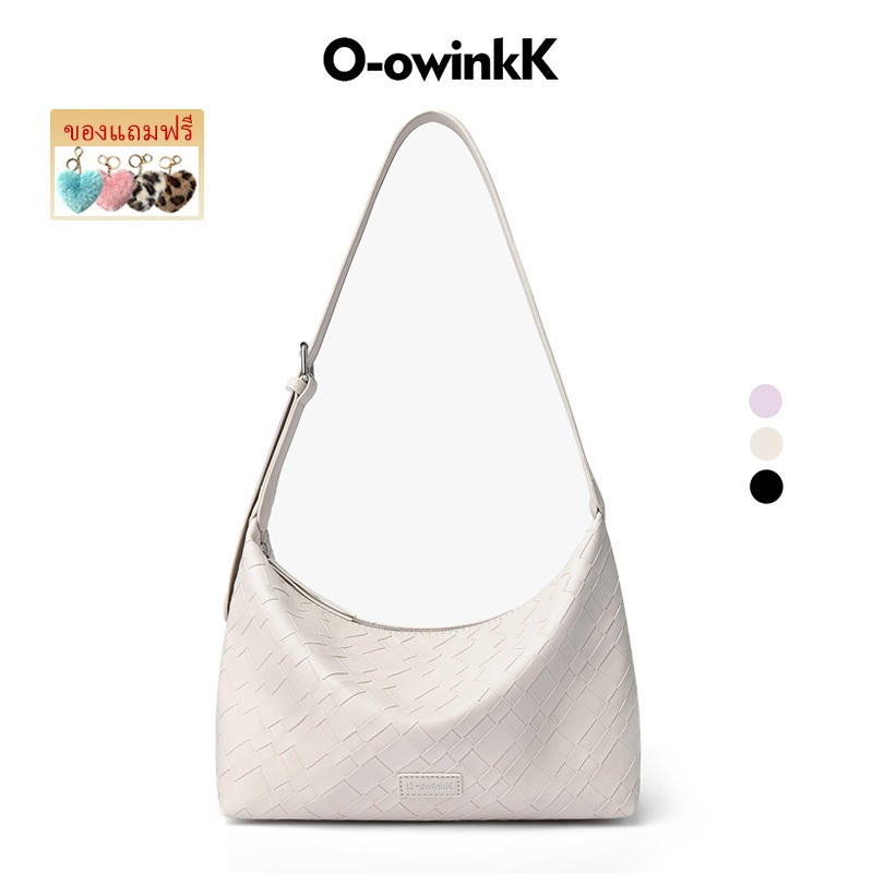 O‑owinkK กระเป๋าโฮโบ PU ลายทอถัก สายปรับได้ สะพายใต้วงแขน สะพายข้างได้ ความจุมาก รูปที่ 1