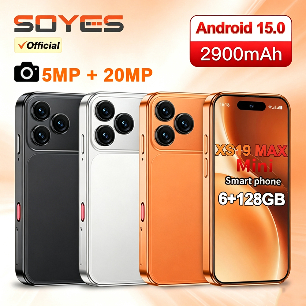 SOYES XS19 MAX 4G Mini โทรศัพท์ Android15.0 4.18" HD 6GB + 128GB 2900mAh Dual SIM ปลดล็อคพ็อกเก็ตสมา