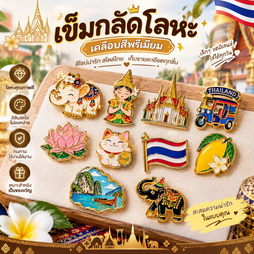 【5 ชิ้นขึ้นไป】เข็มกลัดโลหะแบบกำหนดเอง ป้ายโลหะ ป้ายเคลือบ Custom Enamel Pin Lapel Pin Badge