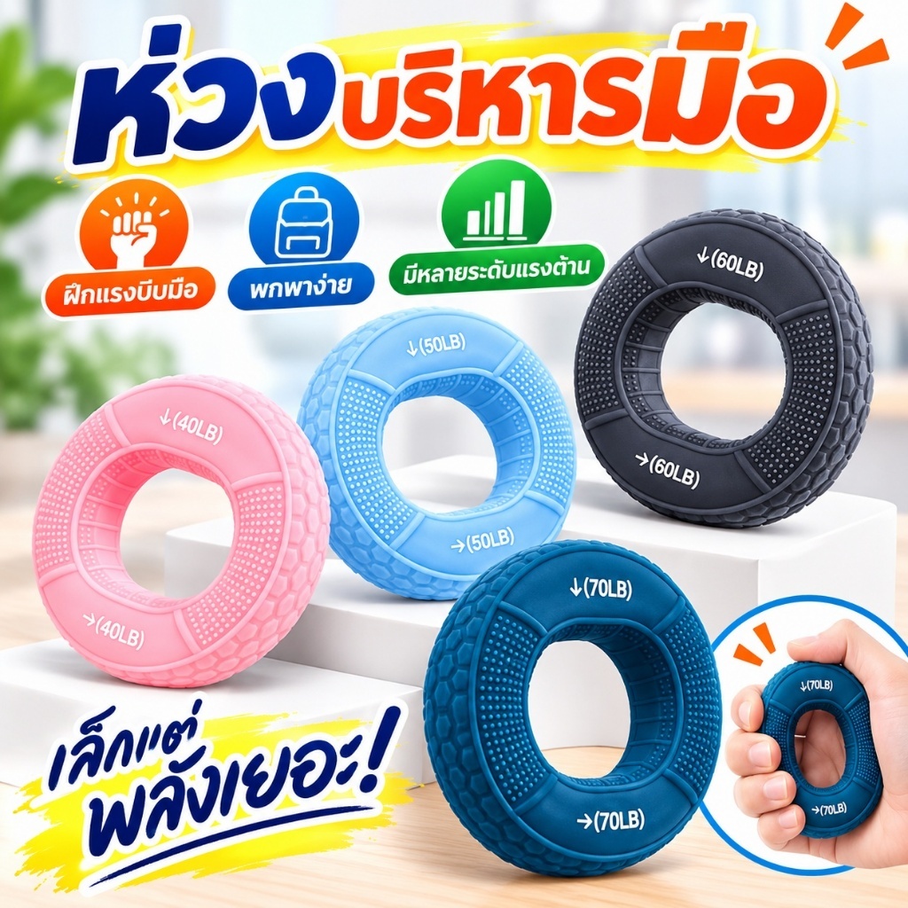 Hand Grip Exerciser ปรับความตึงเครียด Finger Strength Trainer น้ําหนักเบาอุปกรณ์ออกกําลังกายมือสําหรับ Home Gym Office ใช้