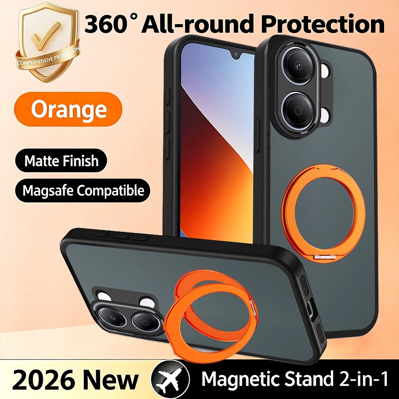 สําหรับ Vivo Y05 Y05E Y11D Y31D Y21D Y04S Y04 Y29 Matte โปร่งใส Tick-Tick 360 องศาหมุนวงเล็บแม่เหล็ก
