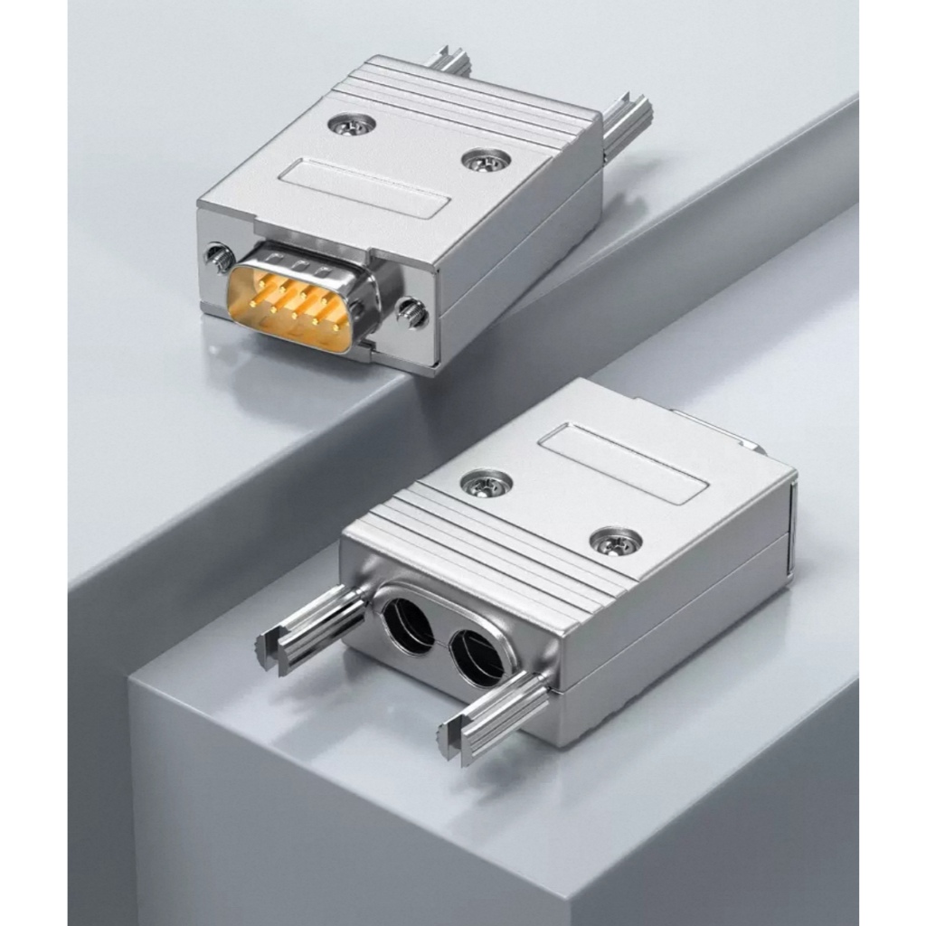 Dual Outlet Hole DB9 Connector 9 Pin Serial Port Head Dual Hole RS232 485 ชายหัวหญิง 9pin Connector 