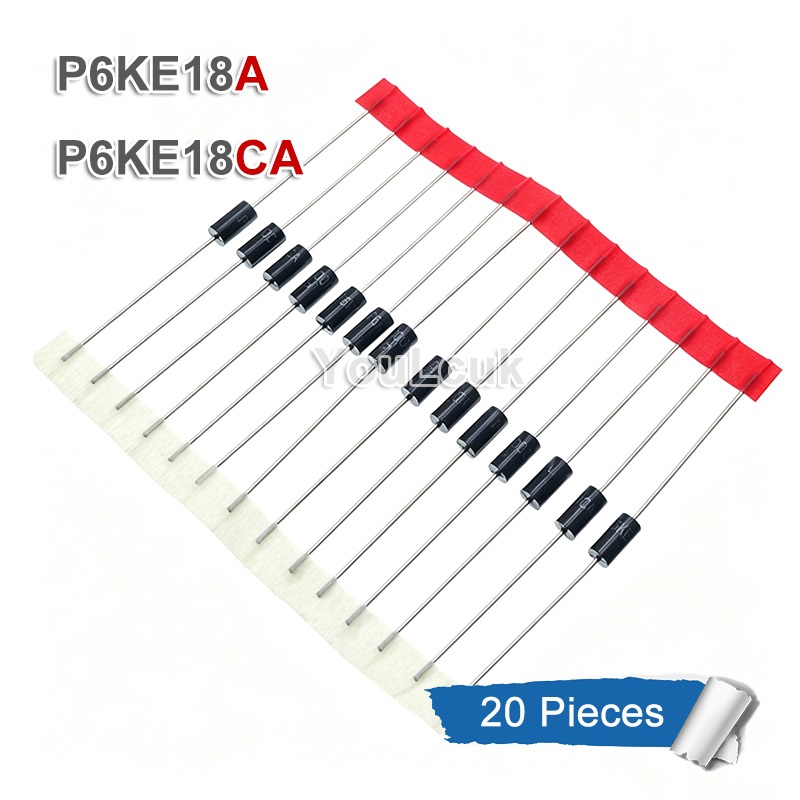 20 ชิ้น/ล็อต P6KE18A P6KE18CA DO-15 18A/600W ทีวีไดโอดใหม่