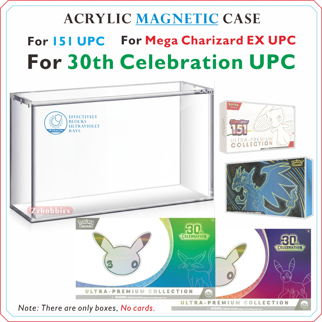 5 มม.อะคริลิคแม่เหล็กสําหรับ Scarlet & Violet 151 UPC / Mega Charizard EX UPC / 30th Celebration UPC