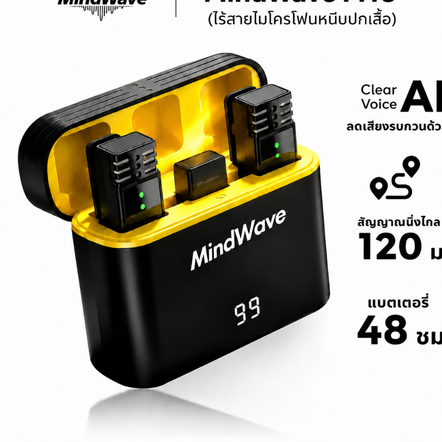 [ไมโครโฟนไร้สาย] MindWave M18 ติดตั้งสองอินเทอร์เฟซเหมาะสําหรับไลฟ์สด/อัดเสียง/ลดเสียง/คุณภาพเสียงชัด/ออกแบบ Lavalier ใช้มือถือ ไอแพด และไมค์เส Type-C/IOS/SHISUO