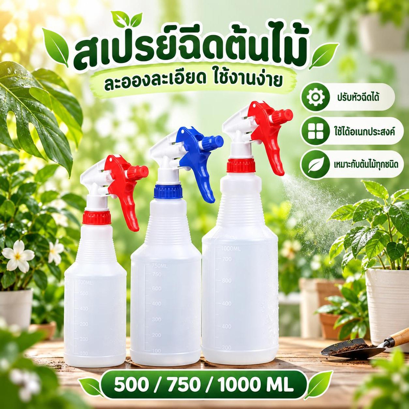 [hushcorgi] 1PC โปร่งใสอเนกประสงค์อุปกรณ์ทําสวน 500ML/750ML/1000ML คอนเทนเนอร์ที่ว่างเปล่าขวดแบบพกพารีฟิล Atomizer สต็อกใหม่