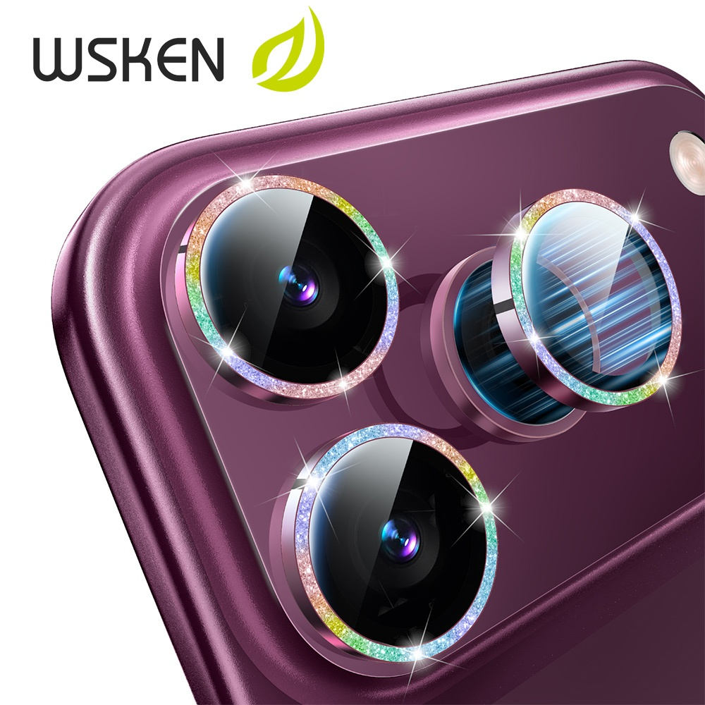 WSKEN ฟิล์มกล้อง for iPhone 18ProMax 17ProMax 16ProMax แหวนเลนส์อัลลอยด์ กันรอย โหมดถ่ายภาพดั้งเดิม สำหรับ ไอโฟน 15ProMax 14ProMax 17 Pro  ฟิล์ม เลนส์กล้อง สีสันสดใส อิฐสะท้อนแสง