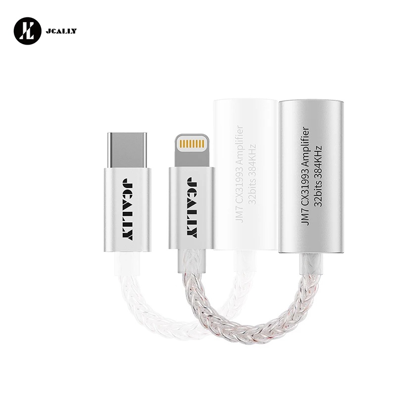 JCALLY JM7 JM7L USB TypeC light ning ถึง 3.5 มม.สายสัญญาณเสียงดิจิตอล DAC CX3193 อะแดปเตอร์ Decode A