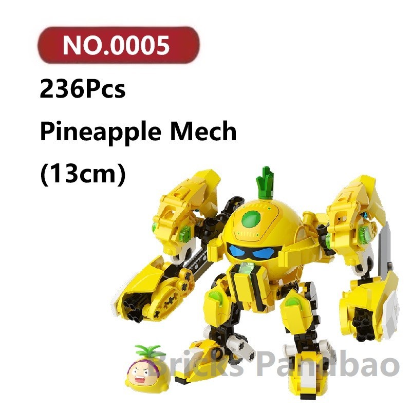 ✨Fruit Warriors Mecha Building Blocks 236 ชิ้น JAKI Mecha อิฐชุดของเล่นประกอบรุ่น
