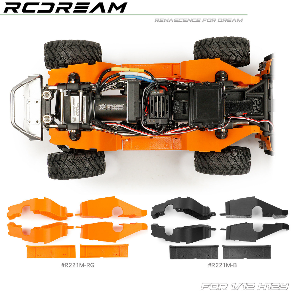 RCDream ฝาครอบล้อสําหรับ MJX H12Y 1/12 RC รุ่นอุปกรณ์เสริมตีนตะขาบรถยนต์