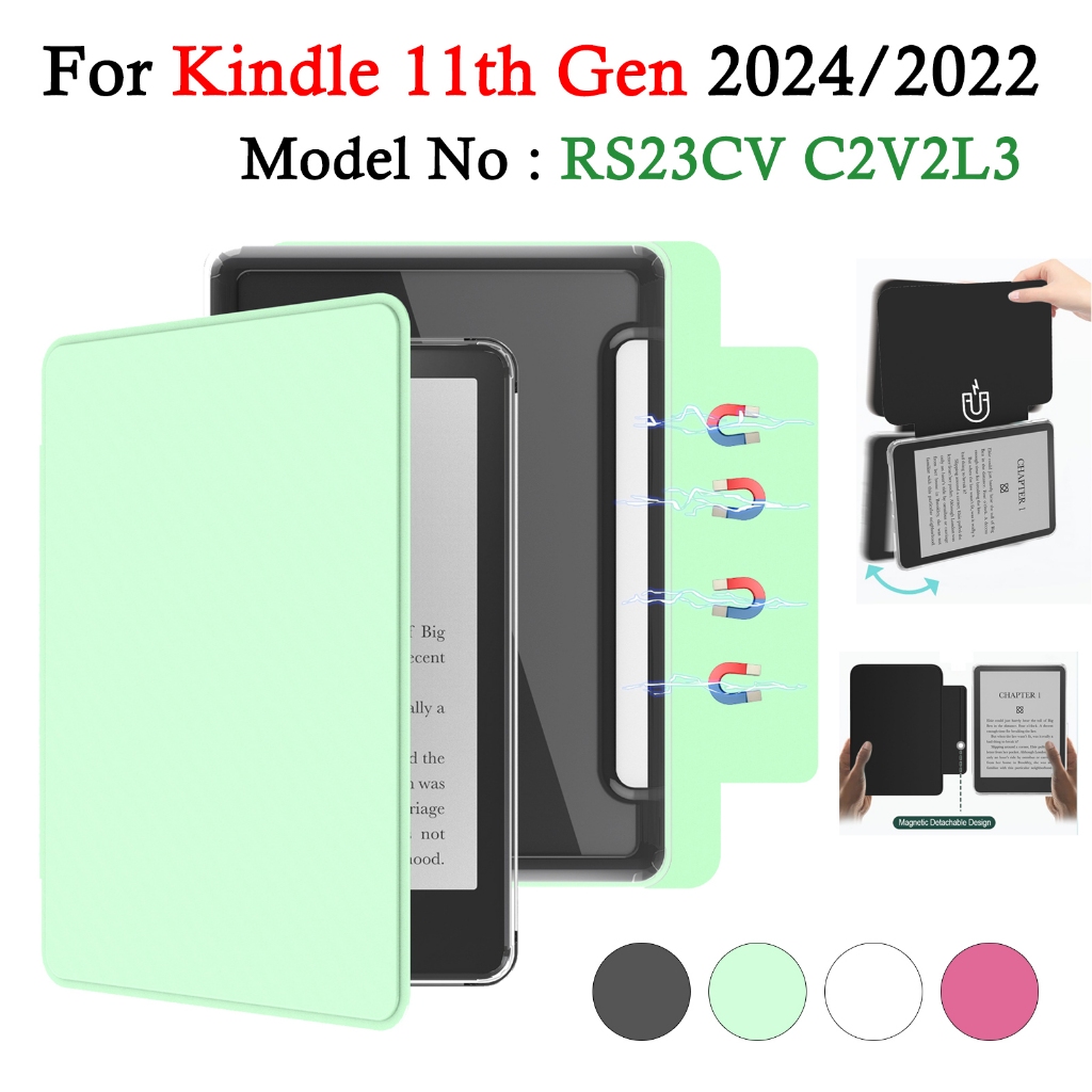 สําหรับ Kindle 11th Gen 2024 2022 6 อะคริลิคแม่เหล็กแยกกรณี E-Reader RS23CV C2V2L3