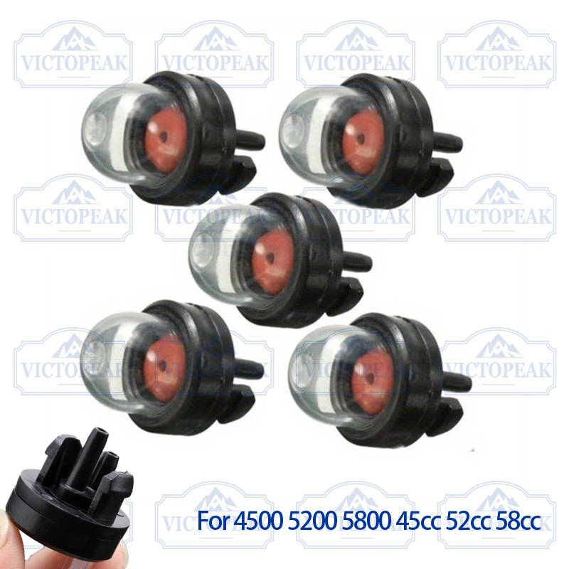 VICTOPEAK 5 pcs ปั๊มคาร์บูเรเตอร์สําหรับเบนซิน เลื่อยยนต์ 4500/5200/5800 แพ็ค