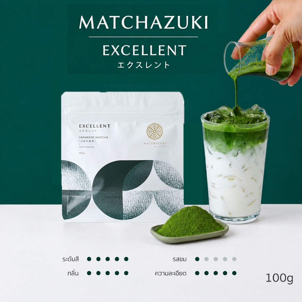 [ของแท้ 100%] MATCHAZUKI ผงมัทฉะญี่ปุ่นพรีเมี่ยม 100g ผงละเอียด อโรมาชาเขียวธรรมชาติ