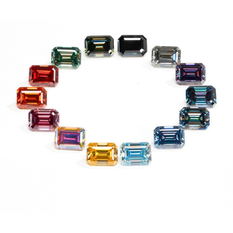 1ct-5ct colors Emerald cut moissanite Diamond อัญมณีหลวมสําหรับแหวน/ต่างหู/จี้เครื่องประดับทํา