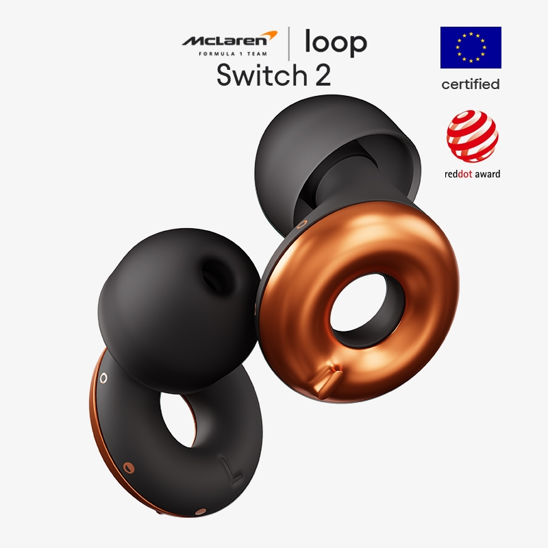 Loop Switch 2 ที่อุดหู X McLaren F1 Team - 3 โหมดลดเสียงรบกวนเพื่อการควบคุมขั้นสูงสุด | ที่อุดหูแบบย