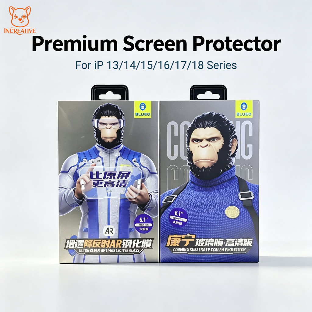 BLUEO กระจกกันรอยหน้าจอ screen protector สำหรับ iPhone 18/17/16/15/14/13 Pro Max/Plus - ปกป้องความเป็นส่วนตัว ทนแรงกระแทก ป้องกันรอยขีดข่วน-ลายนิ้วมือ Full Coverage tempered glass