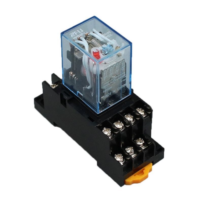 My4 รีเลย์ My4nj พร้อม Din Rail Mount ฐานซ็อกเก็ต LY4NJ 14 Pins 12 V/24 V 110 V/220 V My4n รีเลย์สวิ