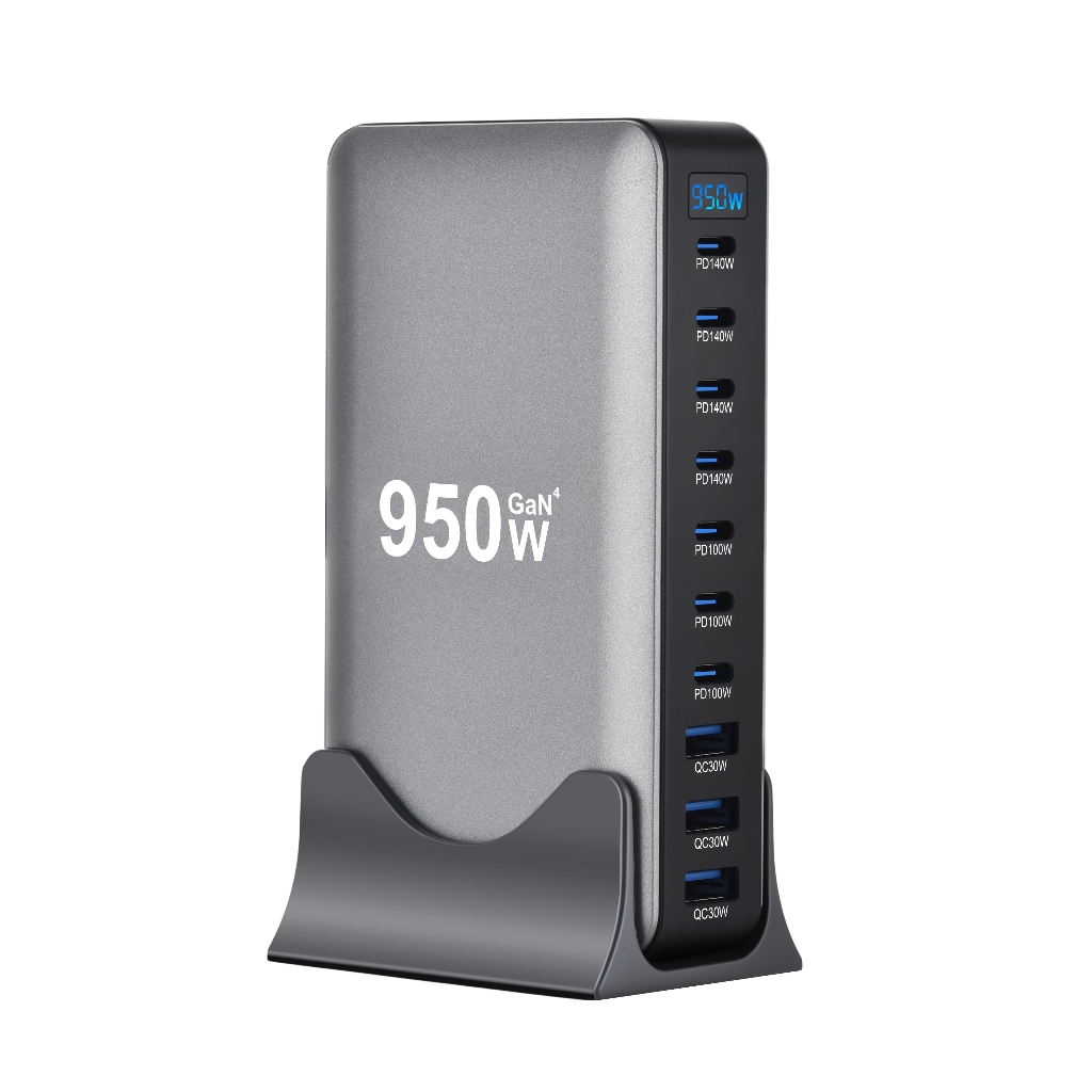 950W GaN สถานีชาร์จ 10 พอร์ตเอาต์พุต 7 USB-C 3 USB หลายพอร์ตสถานีชาร์จเดสก์ท็อปสําหรับแล็ปท็อปโทรศัพ
