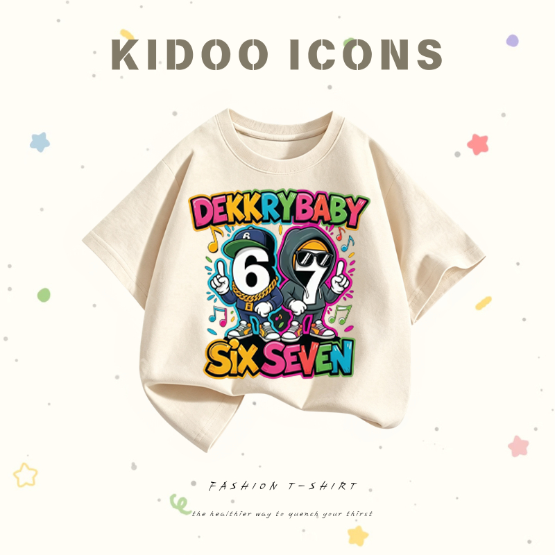 KIDOO ICONS เสื้อยืดเด็ก 67ลายการ์ตูน ผ้าฝ้าย 100% ระบายอากาศดี ดีไซน์เก๋ไก๋และน่าขำ ใส่ได้ทั้งเด็กชาย-หญิง อายุ 1-12 ปี ผ้าฝ้ายแท้100% #A01+5553