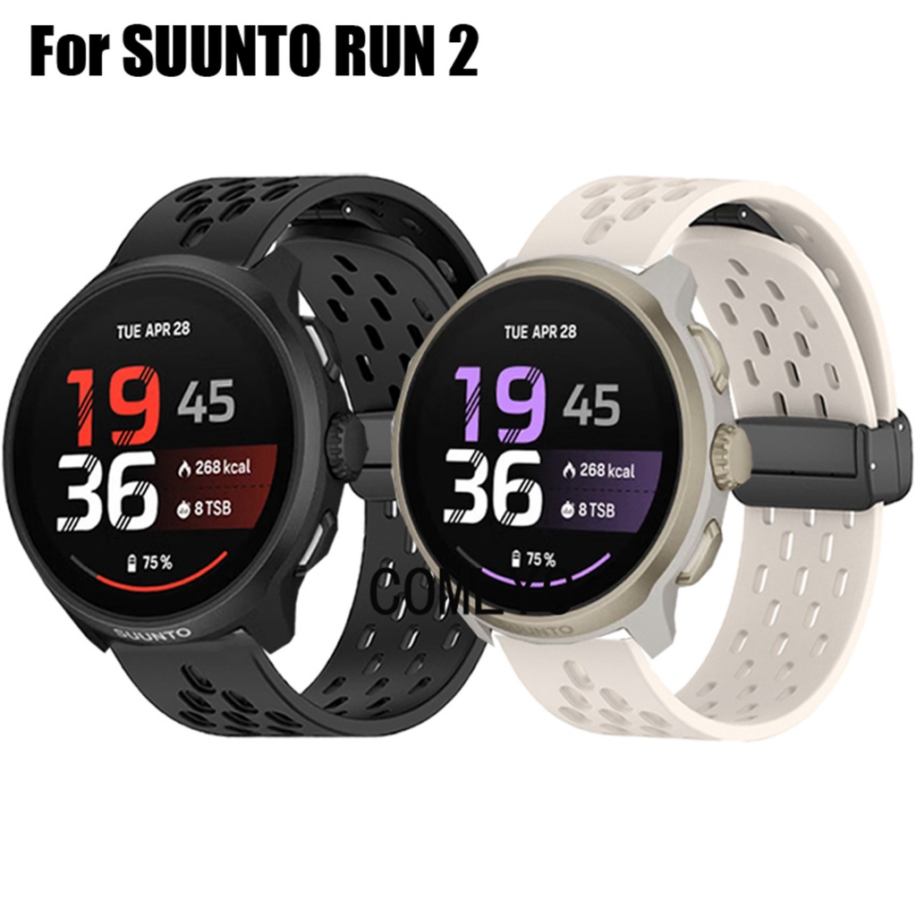 สําหรับ SUUNTO RUN 2 สายนาฬิกาสมาร์ทซิลิโคนหัวเข็มขัดแม่เหล็กนุ่มผู้ชายผู้หญิงกีฬากลางแจ้ง Band