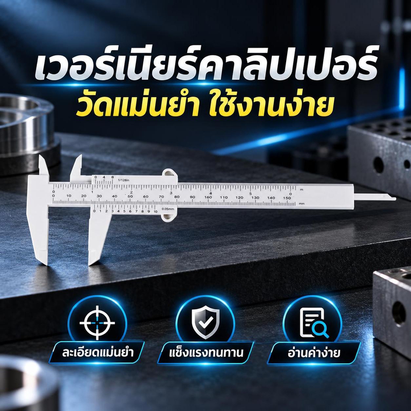 ABPY 6 นิ้ว 150 มม.ไม้บรรทัดพลาสติกเลื่อน Gauge Vernier Caliper เครื่องประดับเครื่องมือวัด ABPY
