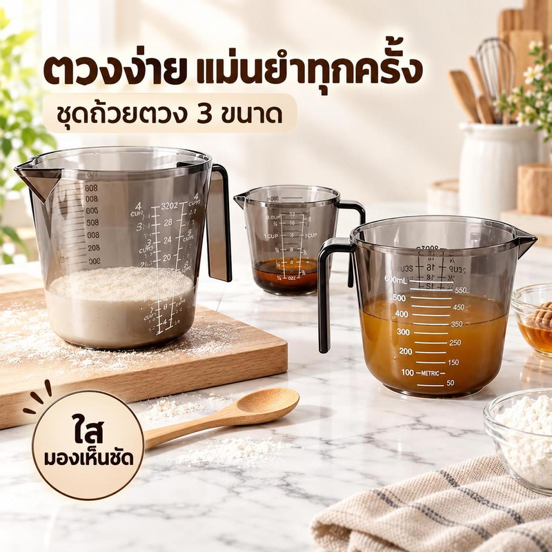 ABPY 1 ชิ้นเบเกอรี่ Liquid ถ้วยตวง PS Scale ถ้วยพลาสติกวัดปริมาณ Beaker ครัวเบเกอรี่เครื่องมือ 150/300/600/1000ml ABPY
