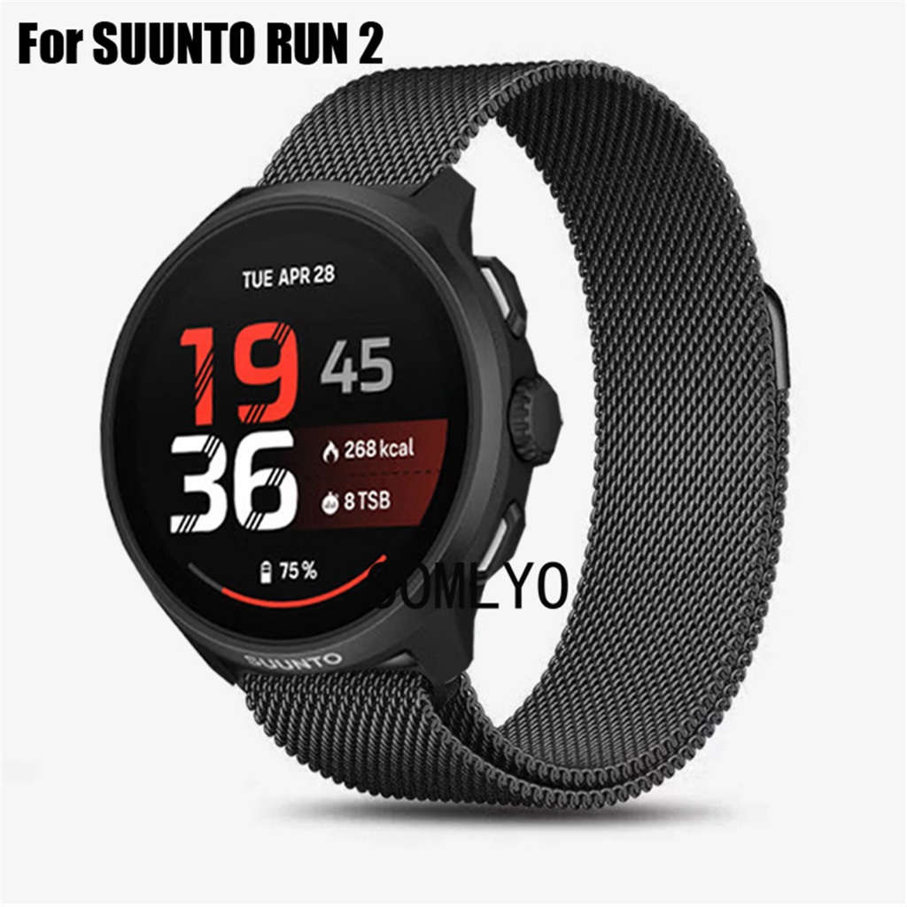 สําหรับ SUUNTO RUN 2 สายนาฬิกาสมาร์ทสแตนเลสโลหะผู้ชายผู้หญิงสายรัดข้อมือ