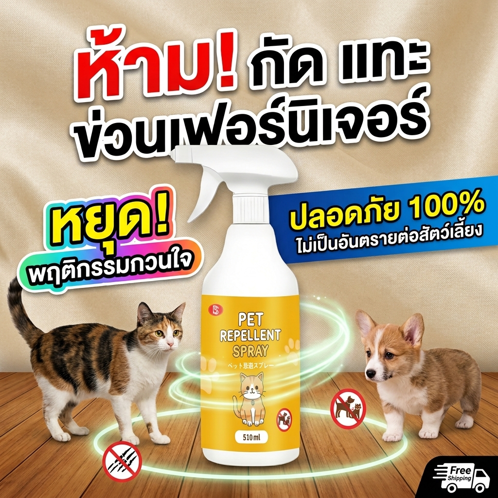 🐱พื้นที่เงียบสงบ🐕ไล่แมว ยาไล่แมว สเปรย์ไล่แมว ไล่หมา 510ml สเปรย์แล้วกำหนดเขตหวงห้าม สูตรอ่อนโยน ปลอดภัยต่อเด็กและสัตว์เลี้ยง